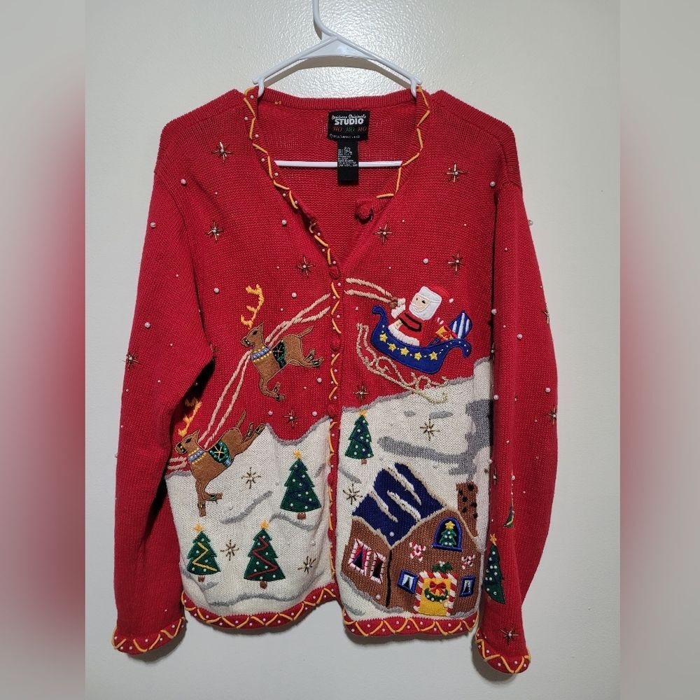 Vintage Studio Red Christmas Sweater